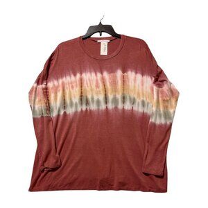 NWT Tie Dye Long Sleeve T-Shirt Rust Mauve Green Yellow Size S – FSL Apparel